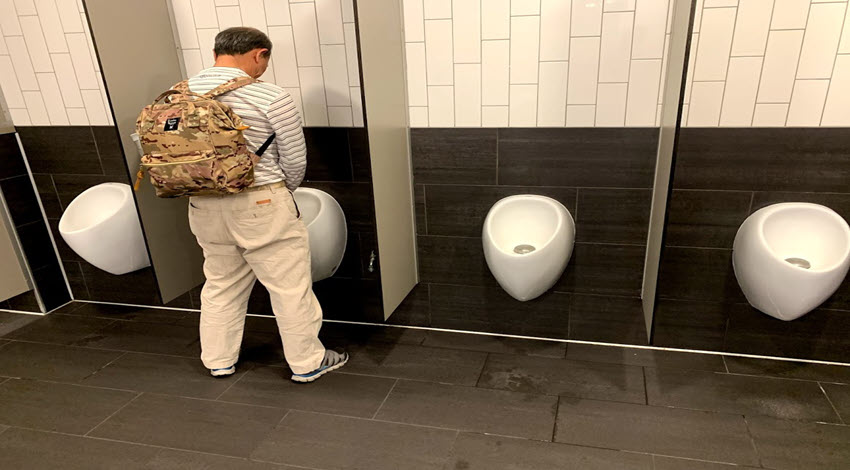 Uridan urinals blocked at Brisbane Airport