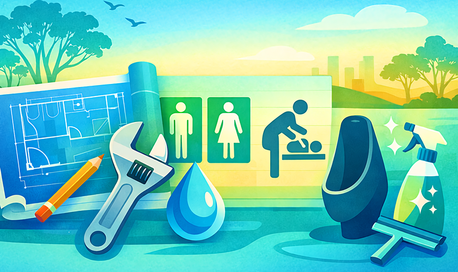 Public toilet design that reduces callouts and complaints